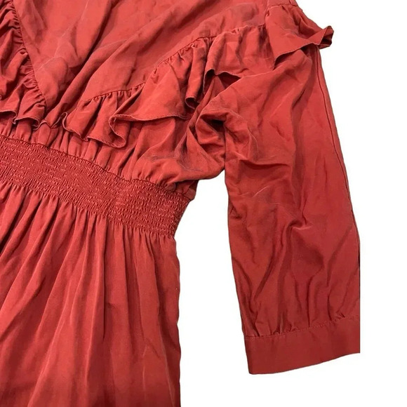 Gianni Bini Orange Tencel Mini Ruffle Kim Dress XL - Picture 2 of 4